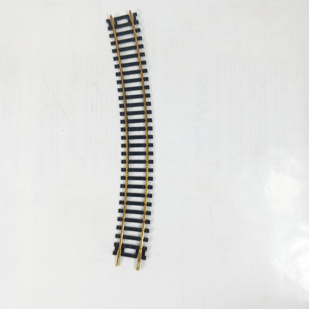 Lot of 26 Curved Model Train Track Brass Rail Snap-Fit Sections Black Ties 9 in - Picture 2 of 8
